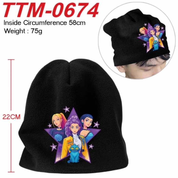 Kpop demon hunters Anime hot stamping hat knitted hat 58cm