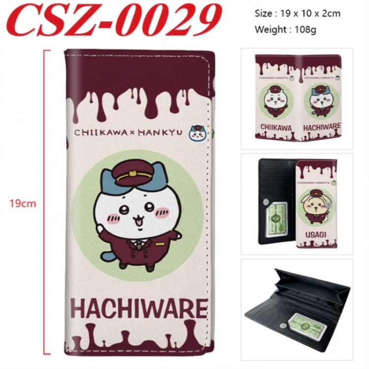Chiikawa Anime peripheral long three fold wallet 19x10x2cm
