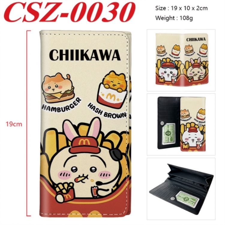 Chiikawa Anime peripheral long three fold wallet 19x10x2cm