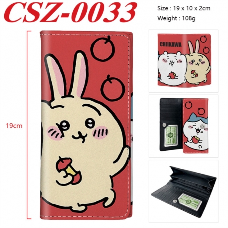 Chiikawa Anime peripheral long three fold wallet 19x10x2cm