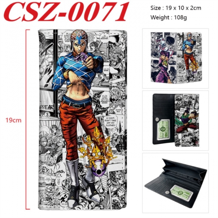 JoJos Bizarre Adventure Anime peripheral long three fold wallet 19x10x2cm