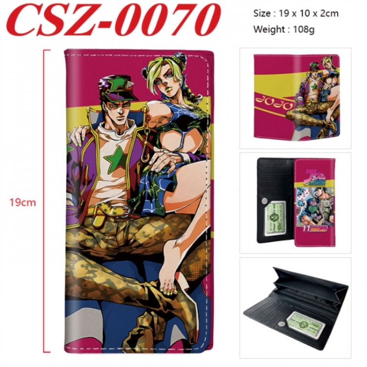 JoJos Bizarre Adventure Anime peripheral long three fold wallet 19x10x2cm