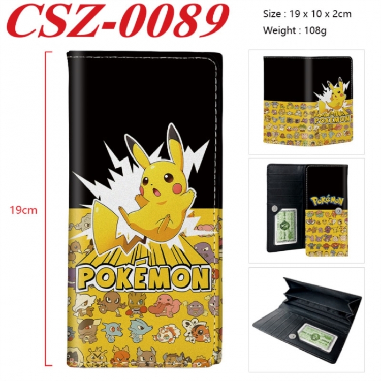 Pokemon Anime peripheral long three fold wallet 19x10x2cm