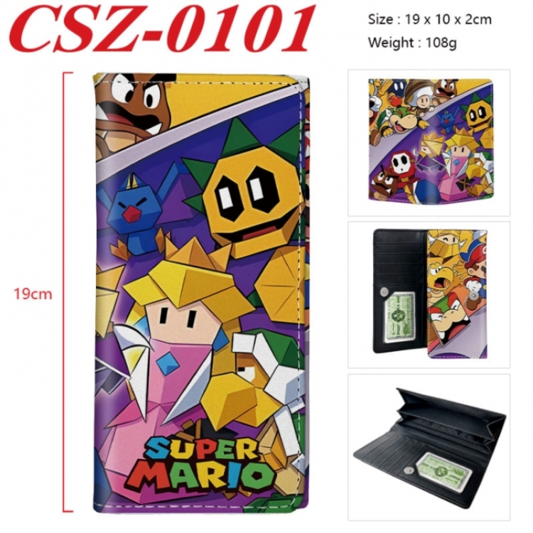 Super Mario Anime peripheral long three fold wallet 19x10x2cm