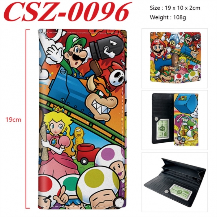 Super Mario Anime peripheral long three fold wallet 19x10x2cm