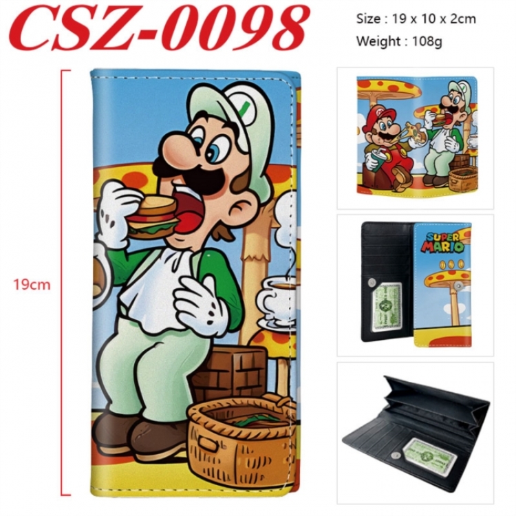 Super Mario Anime peripheral long three fold wallet 19x10x2cm