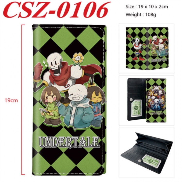 Undertale Anime peripheral long three fold wallet 19x10x2cm