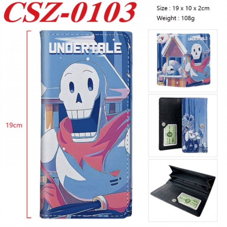 Undertale Anime peripheral long three fold wallet 19x10x2cm