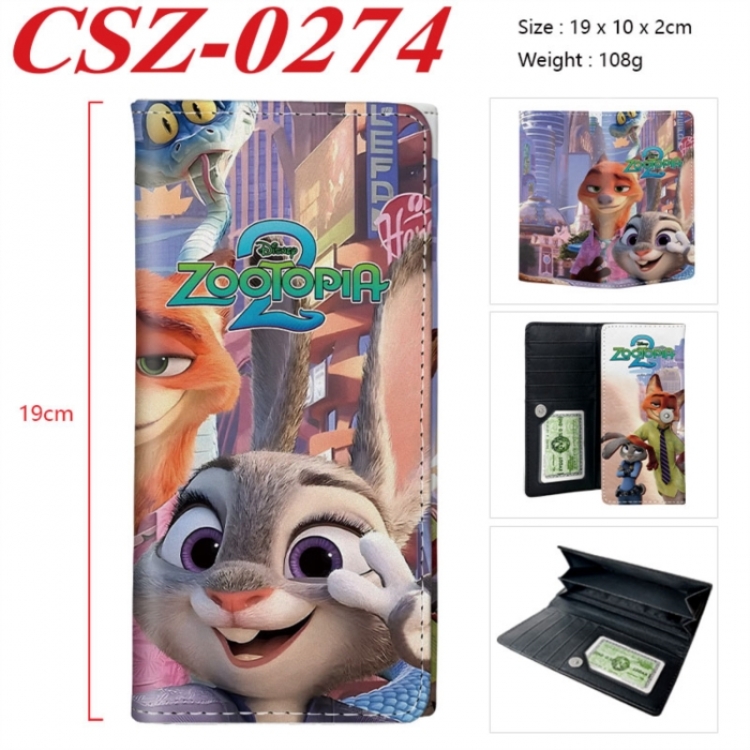 Zootopia Anime peripheral long three fold wallet 19x10x2cm