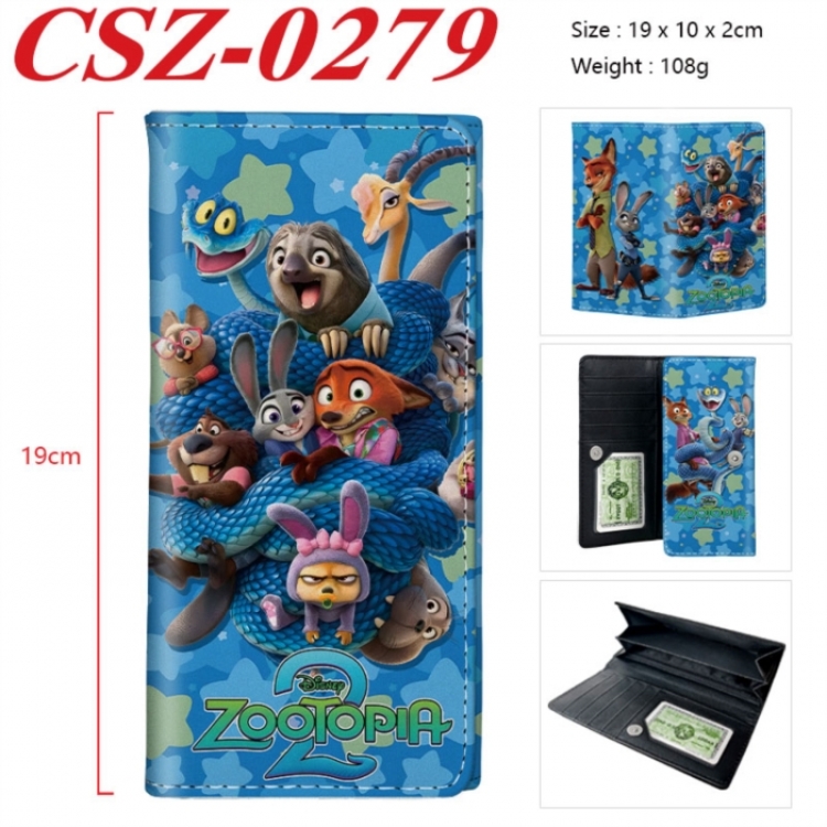 Zootopia Anime peripheral long three fold wallet 19x10x2cm