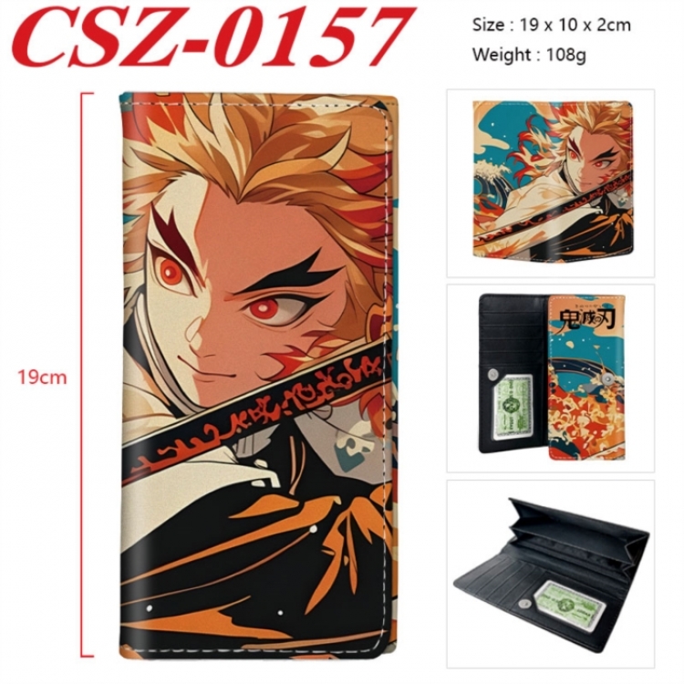 Demon Slayer Kimets Anime peripheral long three fold wallet 19x10x2cm