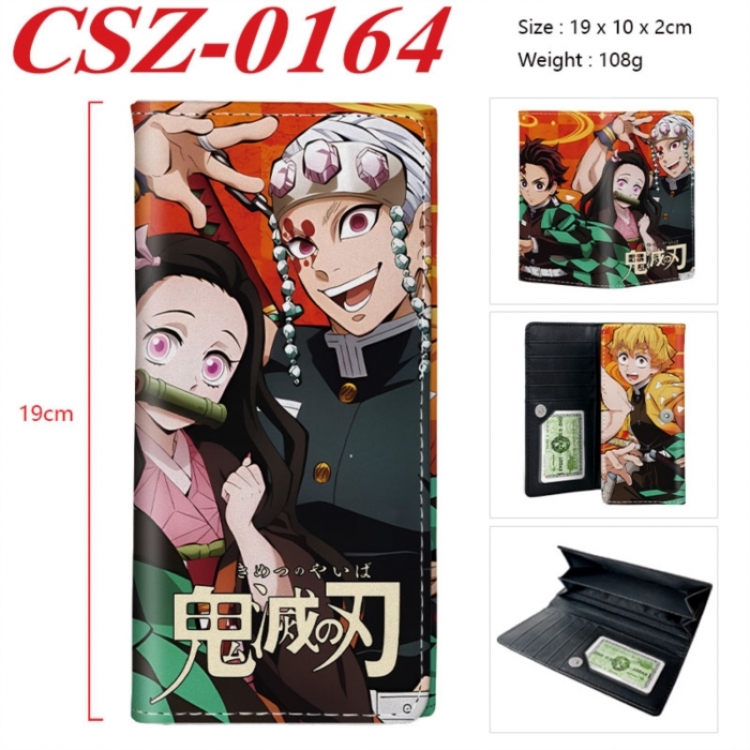 Demon Slayer Kimets Anime peripheral long three fold wallet 19x10x2cm