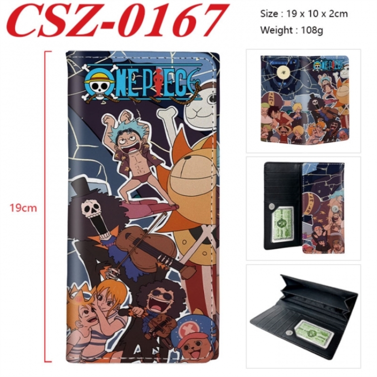 One Piece Anime peripheral long three fold wallet 19x10x2cm
