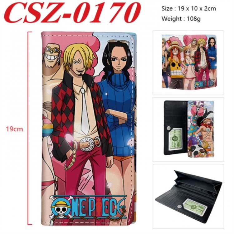 One Piece Anime peripheral long three fold wallet 19x10x2cm