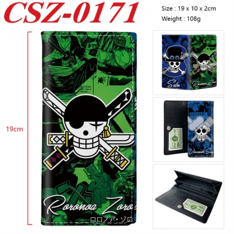 One Piece Anime peripheral long three fold wallet 19x10x2cm