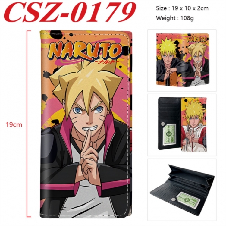 Naruto Anime peripheral long three fold wallet 19x10x2cm