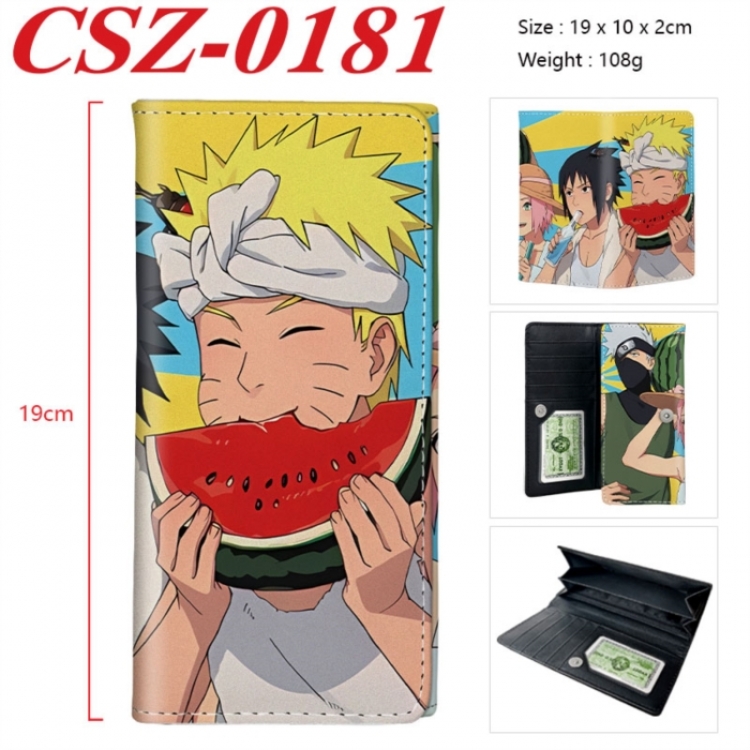 Naruto Anime peripheral long three fold wallet 19x10x2cm
