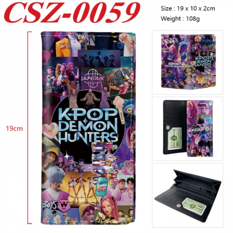 K-Pop Demon Hunters Anime peripheral long three fold wallet 19x10x2cm