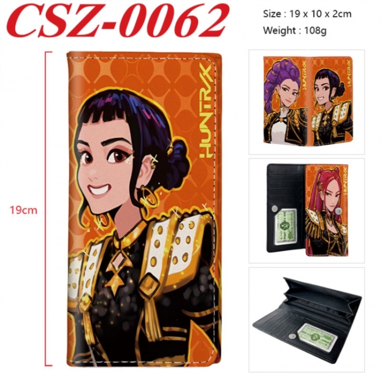 K-Pop Demon Hunters Anime peripheral long three fold wallet 19x10x2cm