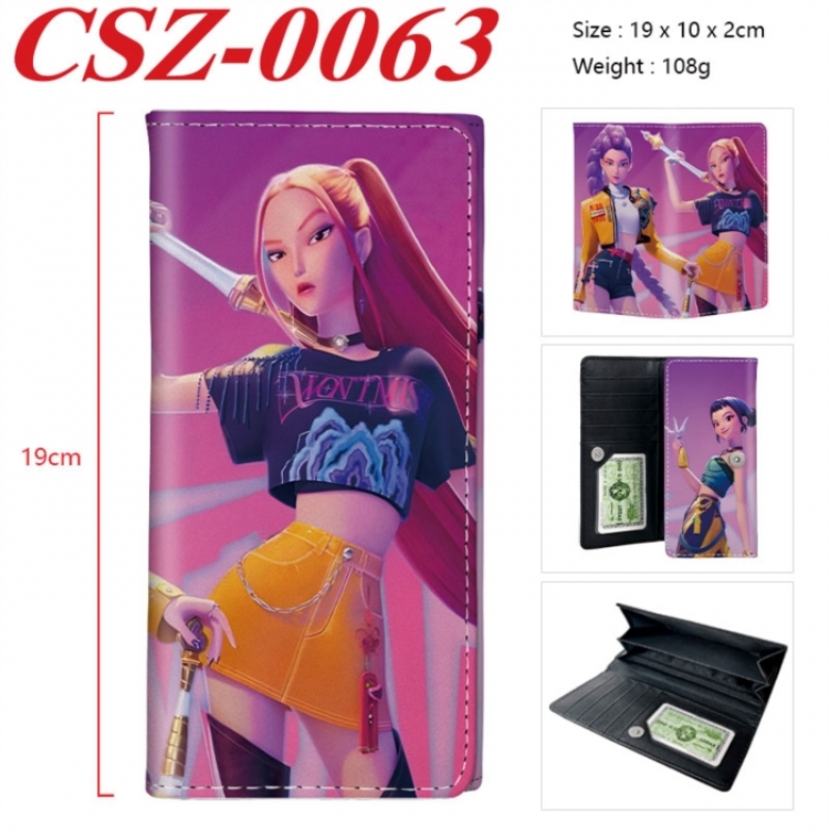 K-Pop Demon Hunters Anime peripheral long three fold wallet 19x10x2cm