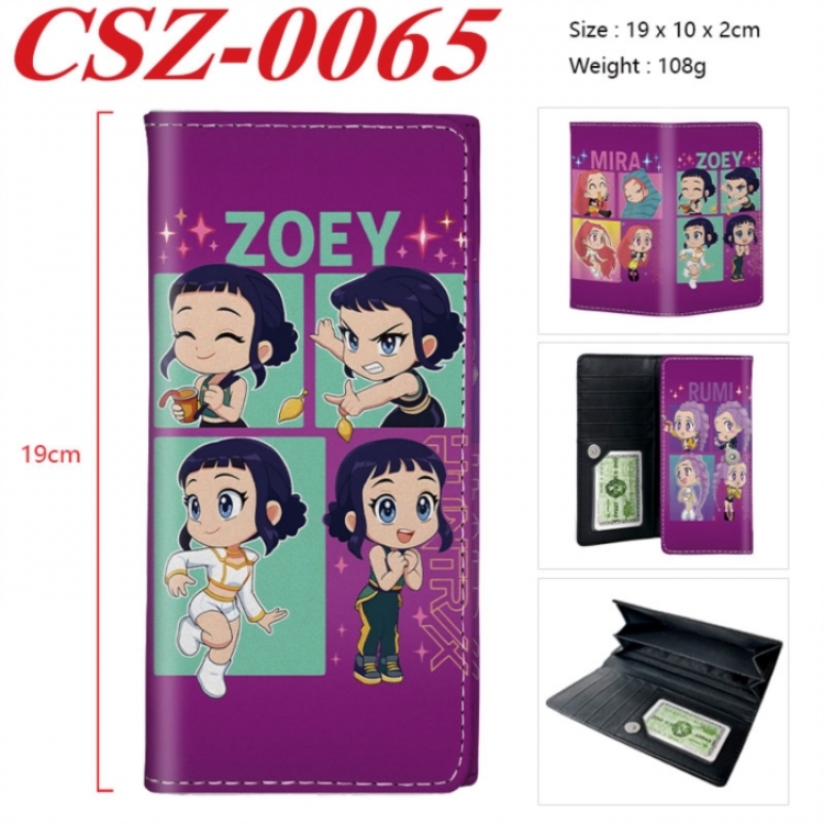 K-Pop Demon Hunters Anime peripheral long three fold wallet 19x10x2cm