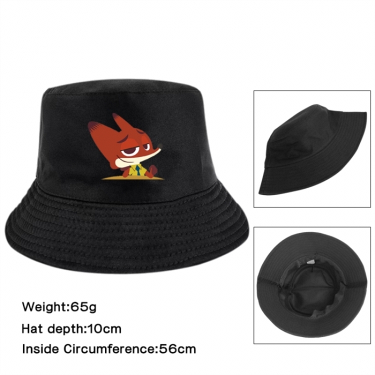 Zootopia Anime Printed Outdoor Fisherman's Hat Sunshade Hat 56cm