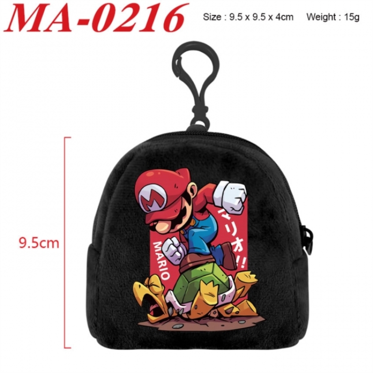Super Mario Anime cartoon plush coin purse 9.5X9.5X4cm