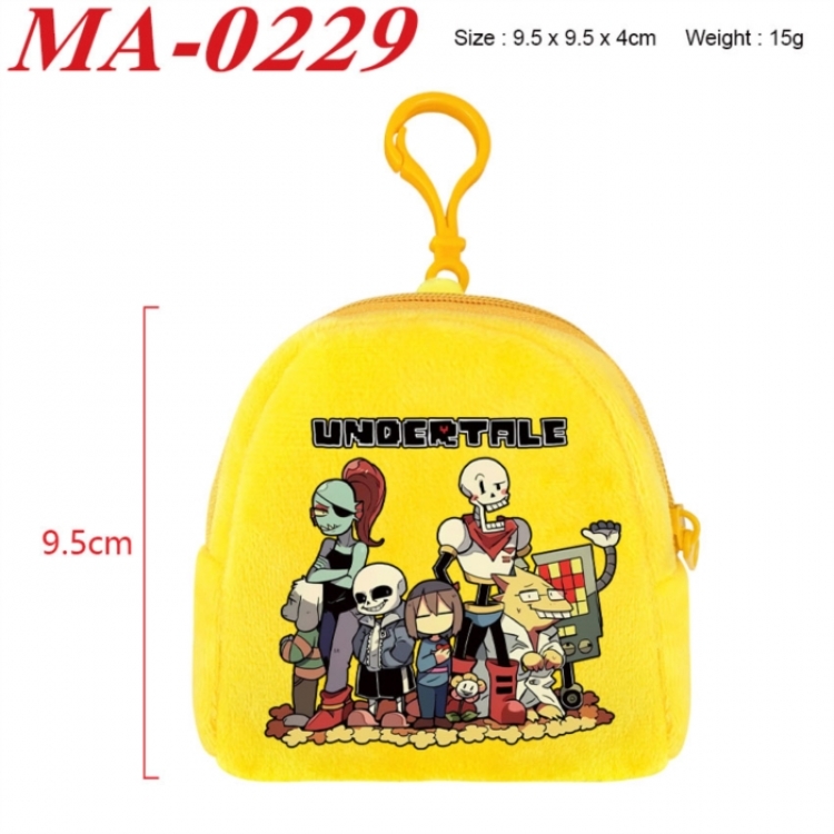 Undertale Anime cartoon plush coin purse 9.5X9.5X4cm