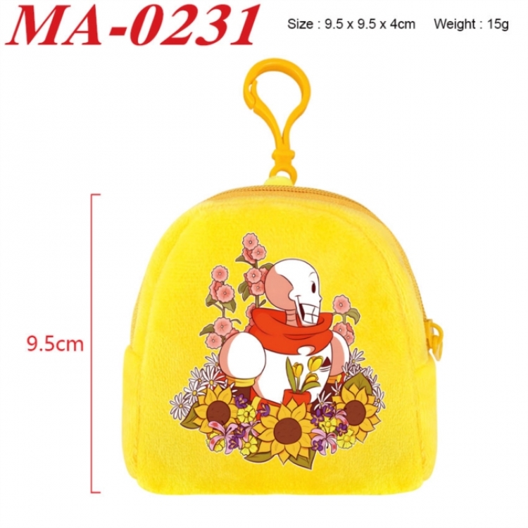 Undertale Anime cartoon plush coin purse 9.5X9.5X4cm