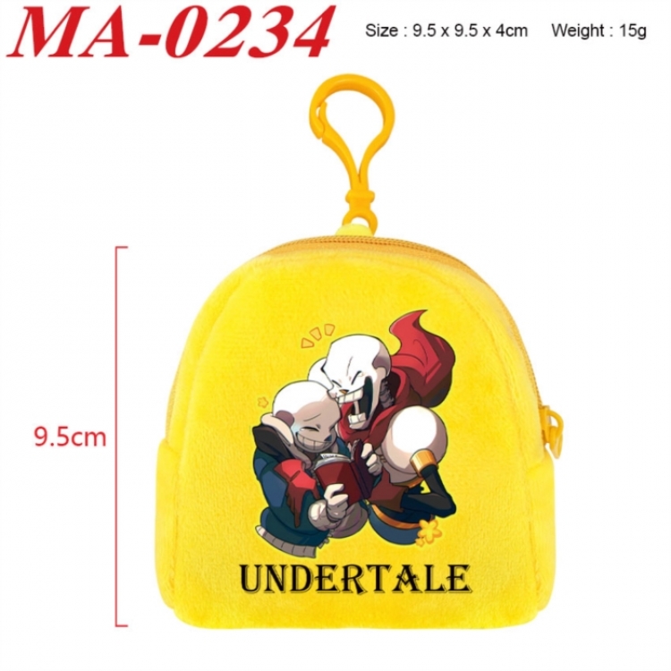 Undertale Anime cartoon plush coin purse 9.5X9.5X4cm