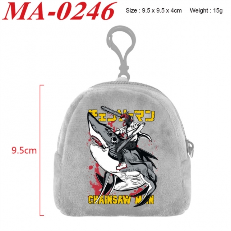 Chainsaw Man Anime cartoon plush coin purse 9.5X9.5X4cm
