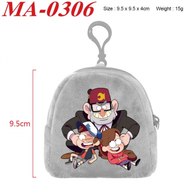 Gravity Falls Anime cartoon plush coin purse 9.5X9.5X4cm