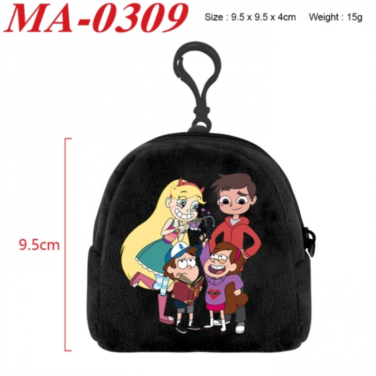 Gravity Falls Anime cartoon plush coin purse 9.5X9.5X4cm