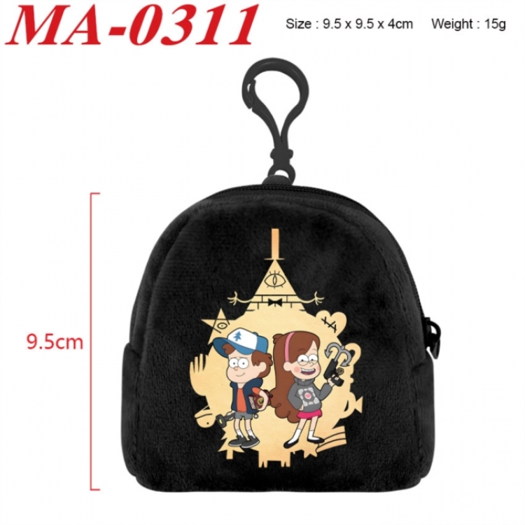 Gravity Falls Anime cartoon plush coin purse 9.5X9.5X4cm