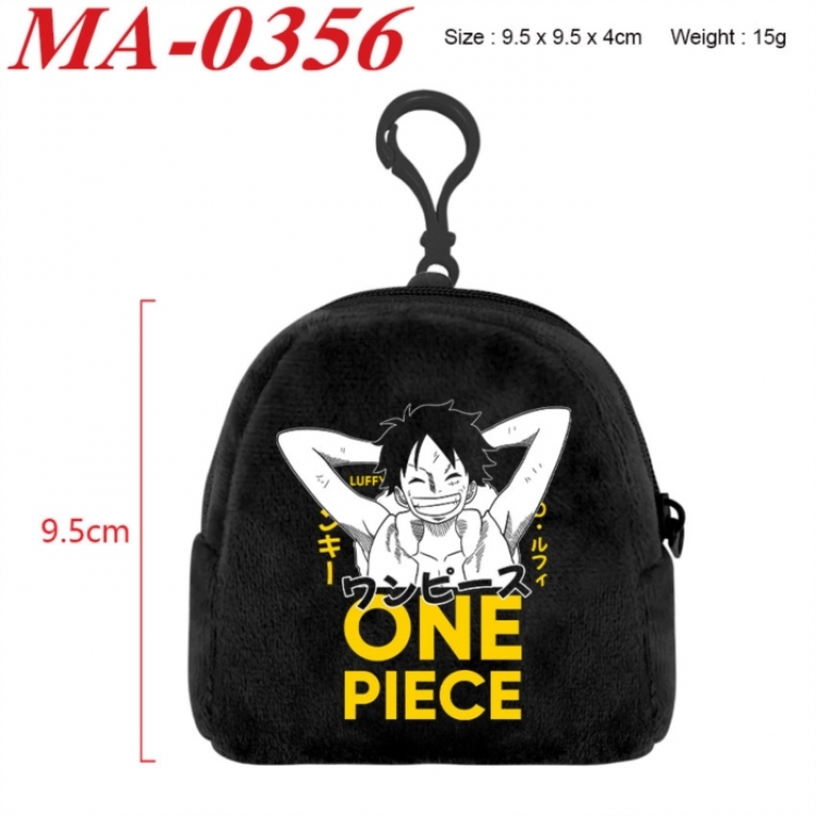 One Piece Anime cartoon plush coin purse 9.5X9.5X4cm