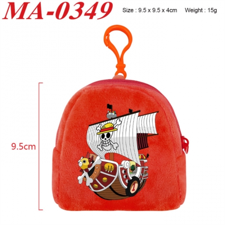 One Piece Anime cartoon plush coin purse 9.5X9.5X4cm