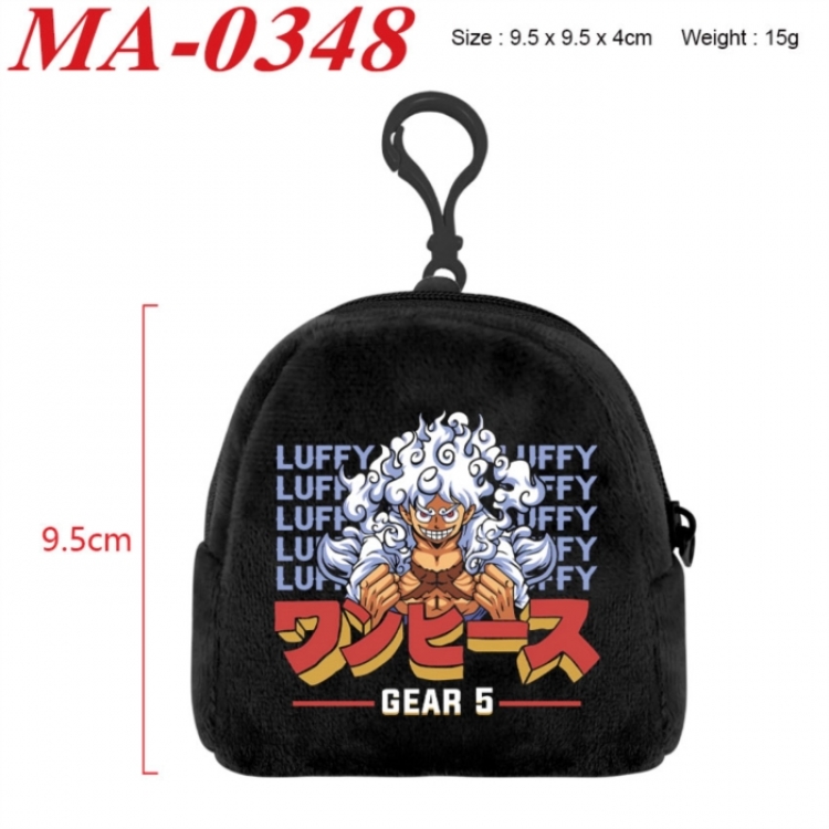 One Piece Anime cartoon plush coin purse 9.5X9.5X4cm
