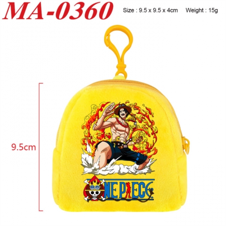 One Piece Anime cartoon plush coin purse 9.5X9.5X4cm
