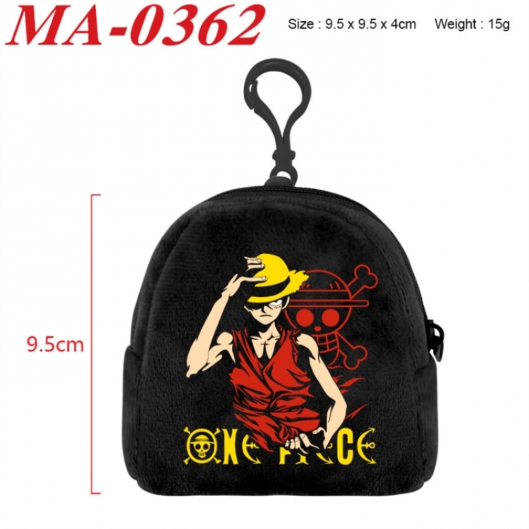 One Piece Anime cartoon plush coin purse 9.5X9.5X4cm