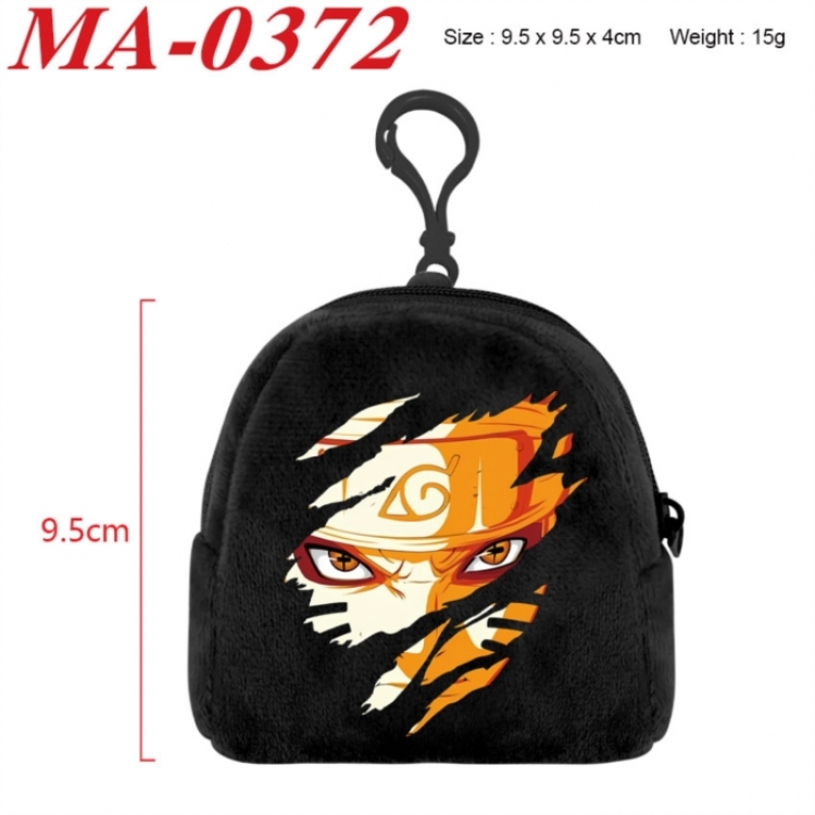 Naruto Anime cartoon plush coin purse 9.5X9.5X4cm