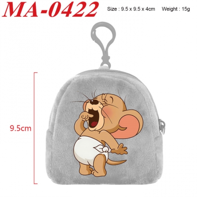 Tom and Jerry Anime cartoon plush coin purse 9.5X9.5X4cm