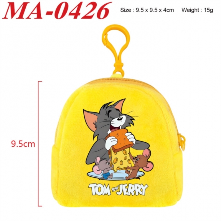Tom and Jerry Anime cartoon plush coin purse 9.5X9.5X4cm