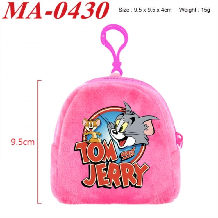 Tom and Jerry Anime cartoon plush coin purse 9.5X9.5X4cm