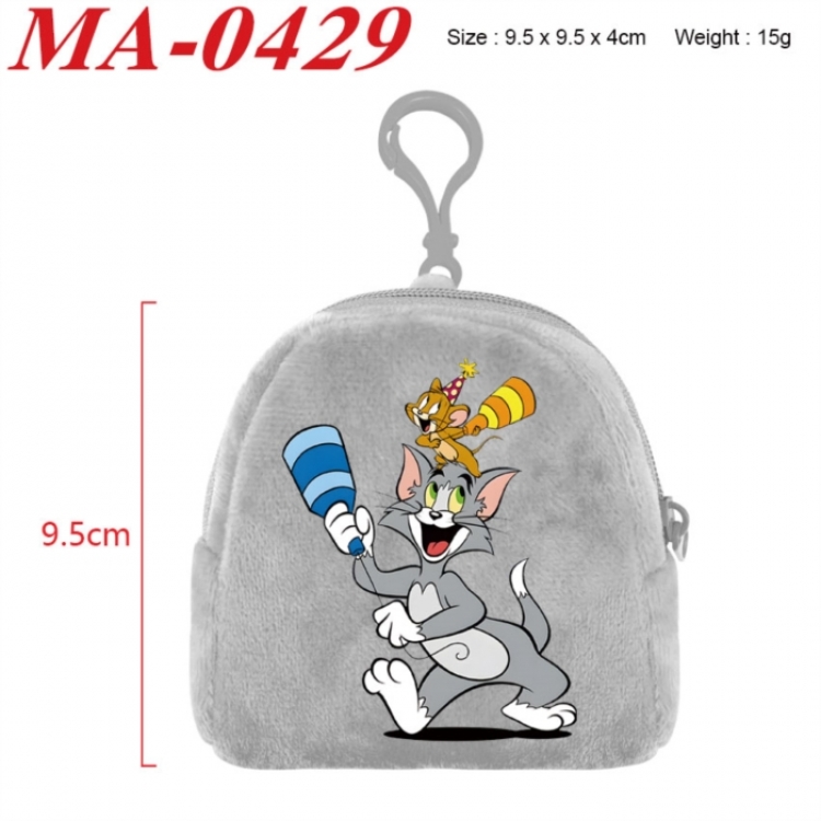 Tom and Jerry Anime cartoon plush coin purse 9.5X9.5X4cm