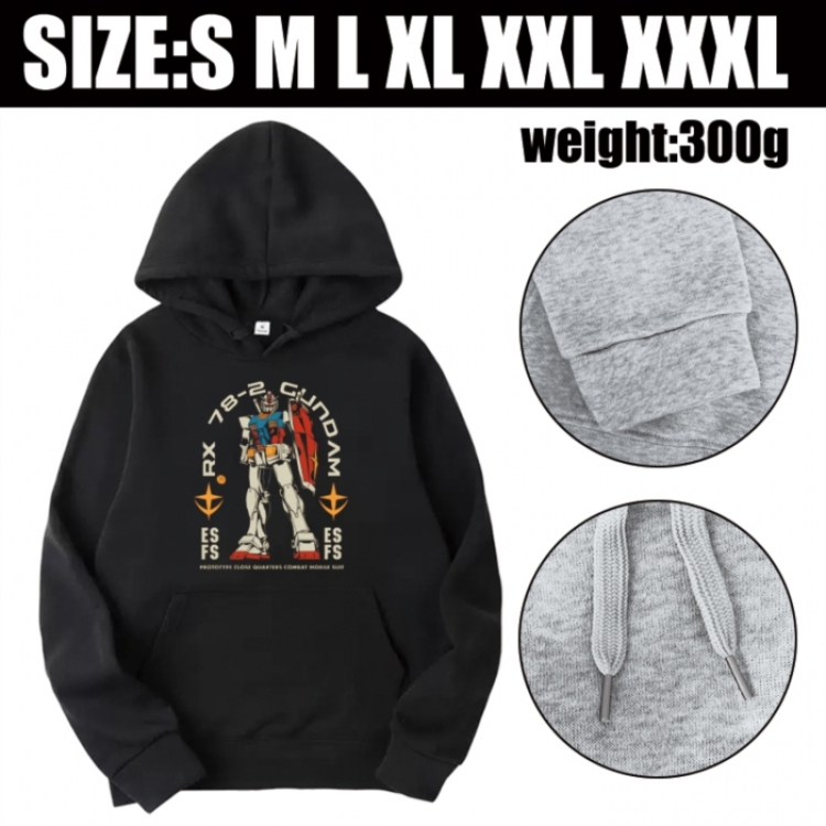 Gundam Anime printed hooded sweatshirt top from S to 3XL