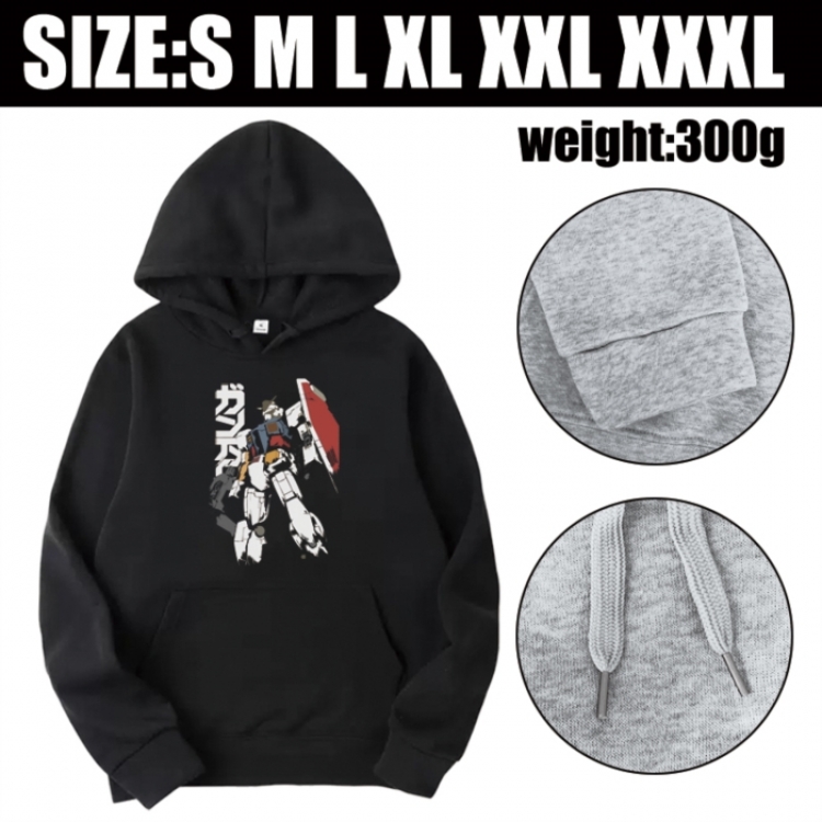 Gundam Anime printed hooded sweatshirt top from S to 3XL