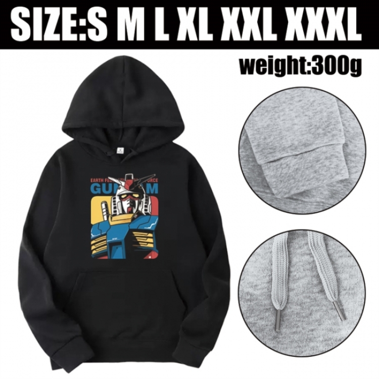 Gundam Anime printed hooded sweatshirt top from S to 3XL