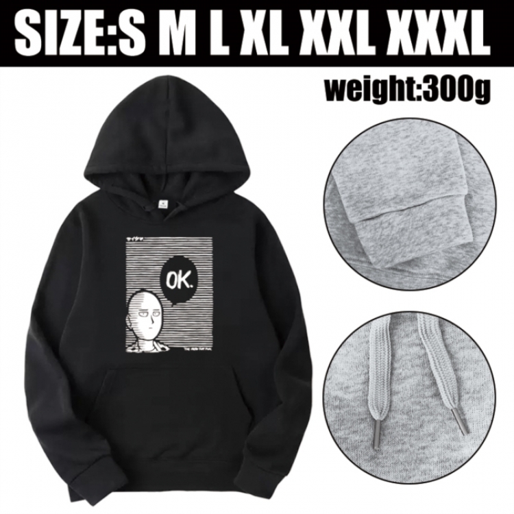 One Punch Man Anime printed hooded sweatshirt top from S to 3XL