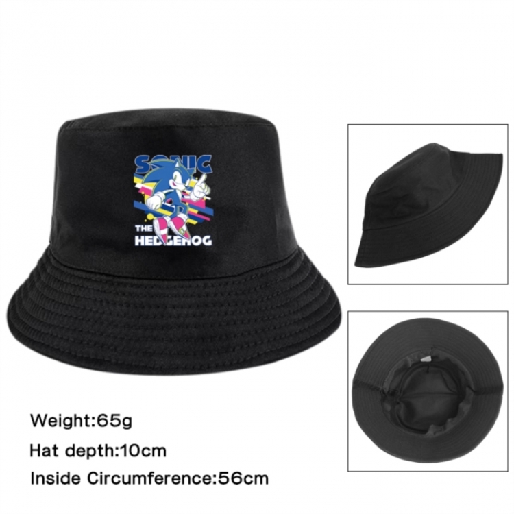 Sonic The Hedgehog Anime Printed Outdoor Fisherman's Hat Sunshade Hat 56cm