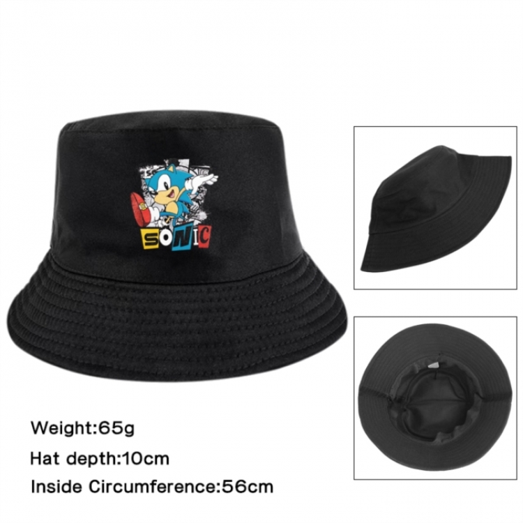 Sonic The Hedgehog Anime Printed Outdoor Fisherman's Hat Sunshade Hat 56cm